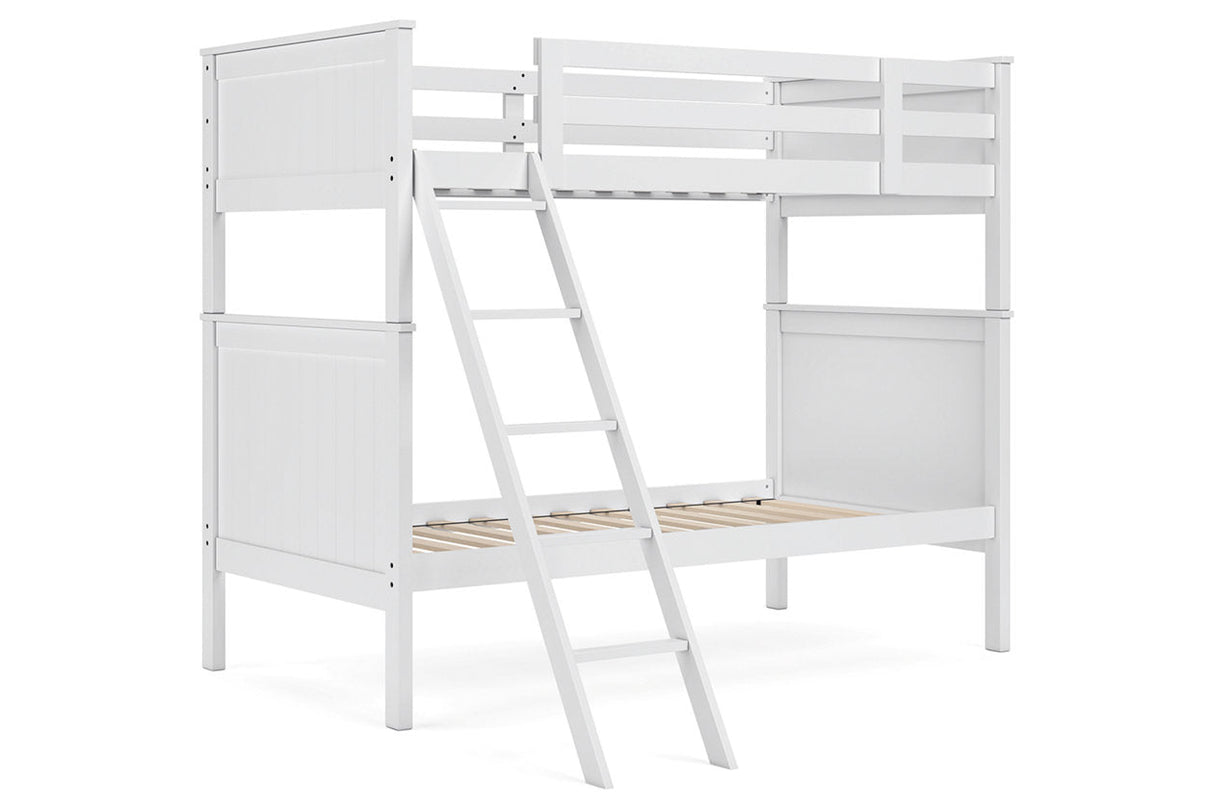 Nextonfort White Twin over Twin Bunk Bed