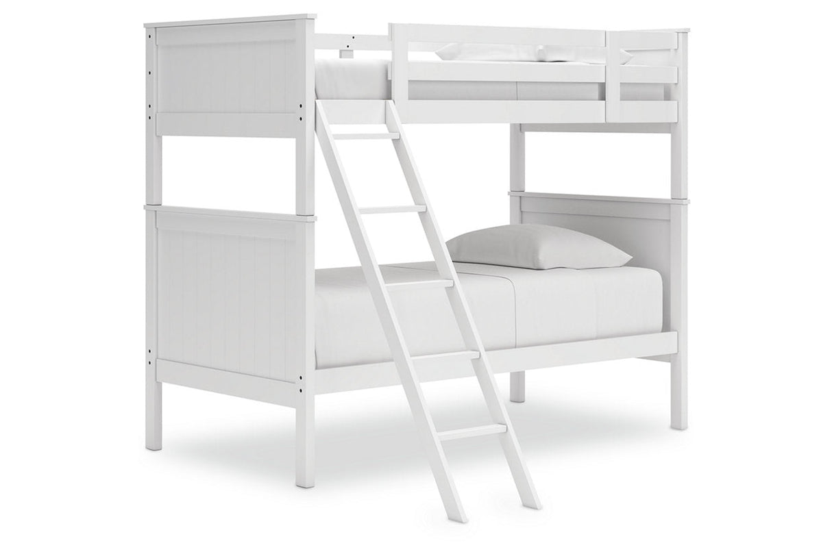 Nextonfort White Twin over Twin Bunk Bed