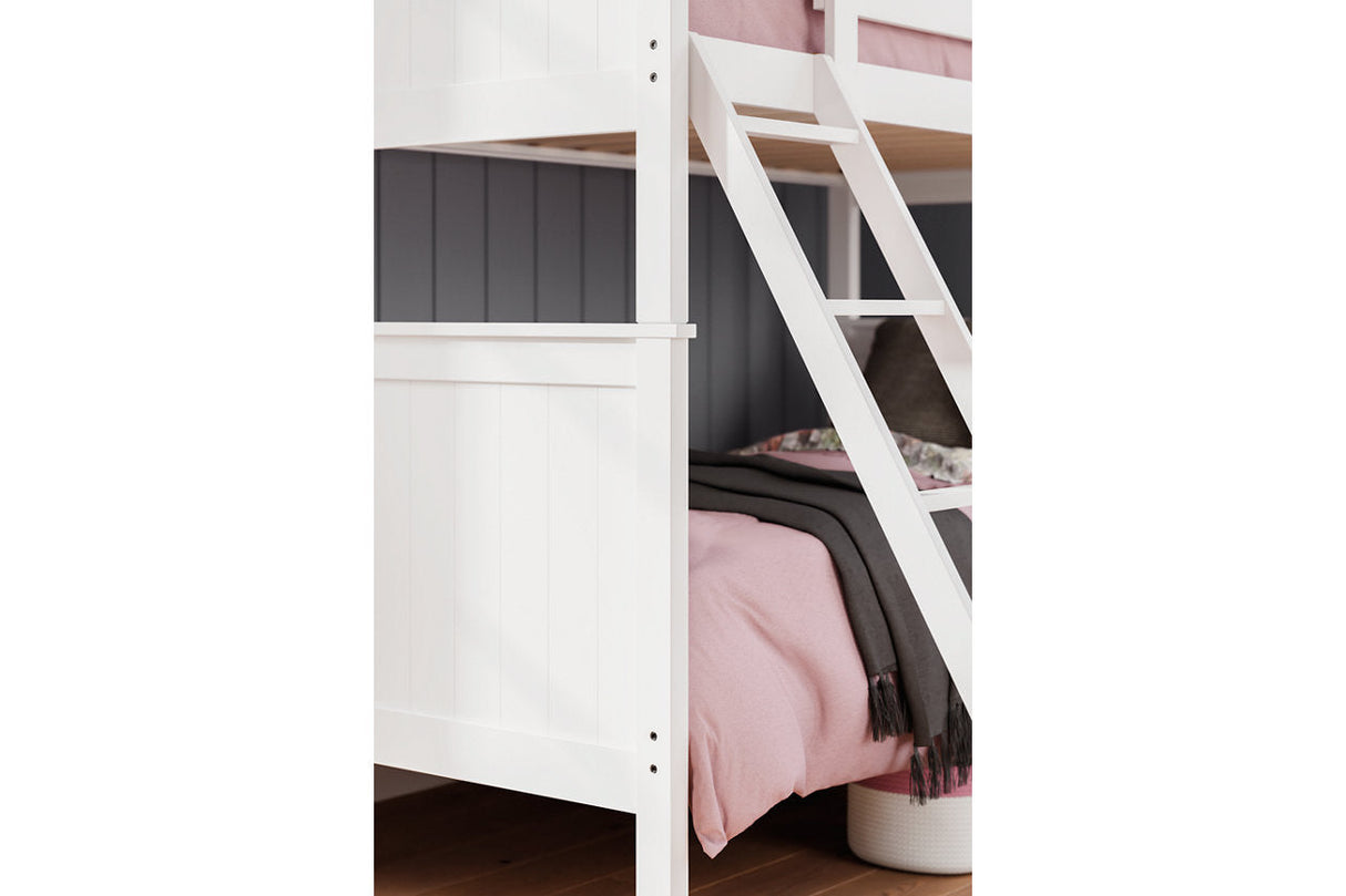 Nextonfort White Twin over Twin Bunk Bed