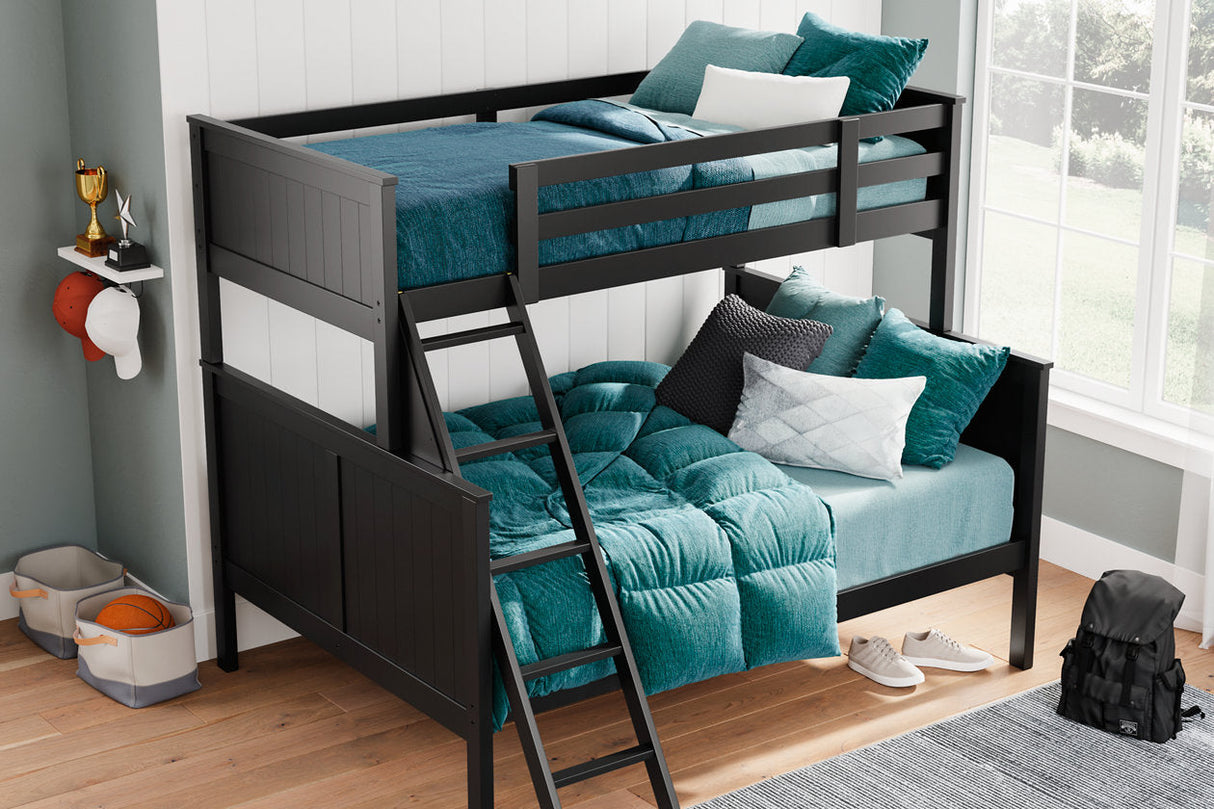 Nextonfort Black Twin over Full Bunk Bed