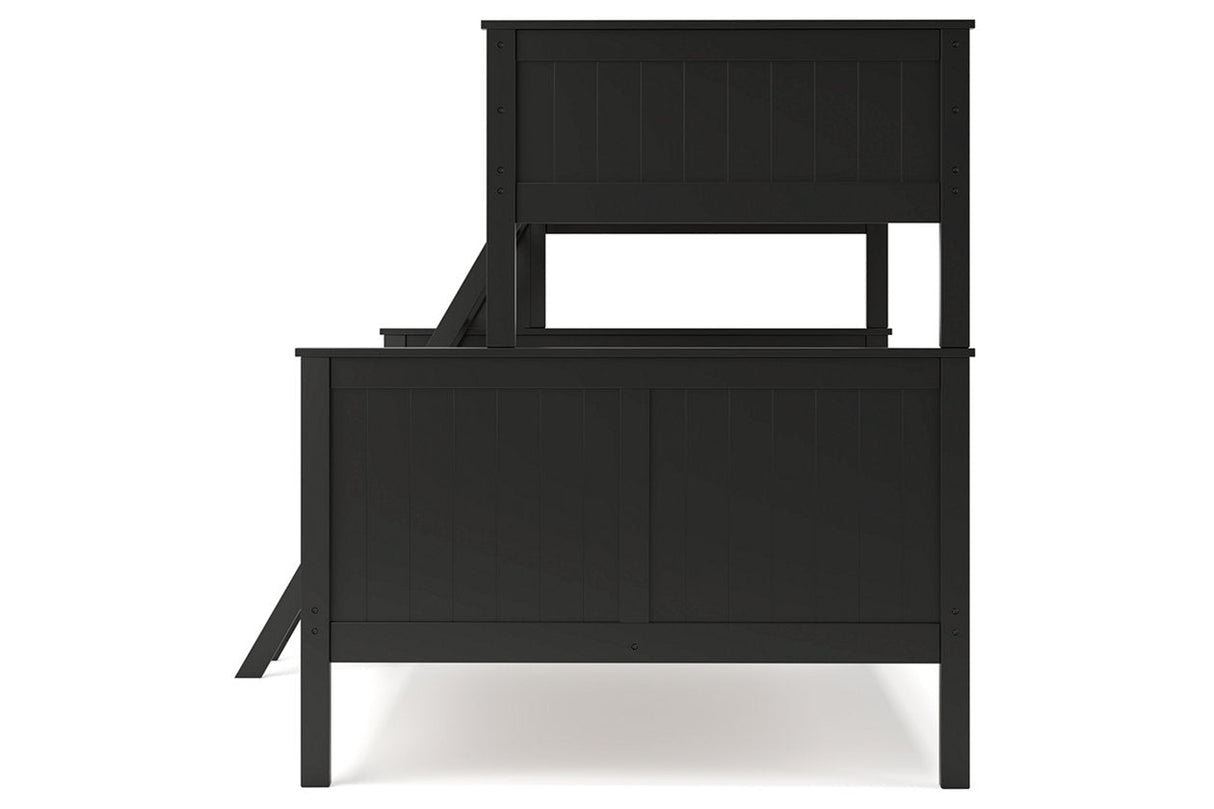 Nextonfort Black Twin over Full Bunk Bed