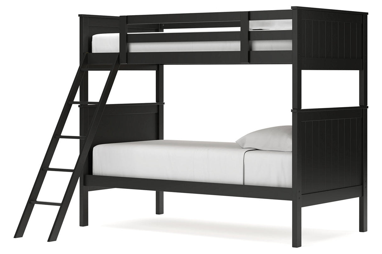 Nextonfort Black Twin over Twin Bunk Bed