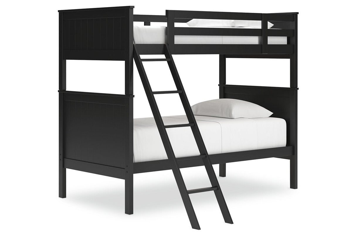 Nextonfort Black Twin over Twin Bunk Bed