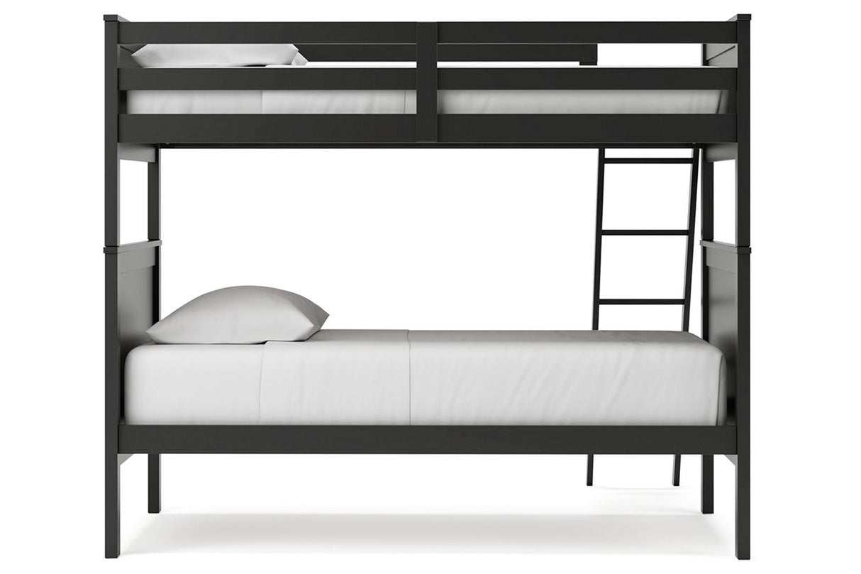 Nextonfort Black Twin over Twin Bunk Bed