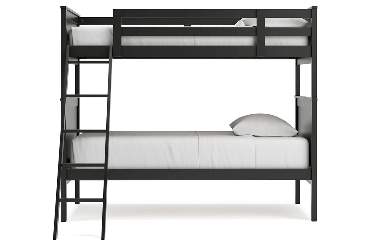 Nextonfort Black Twin over Twin Bunk Bed