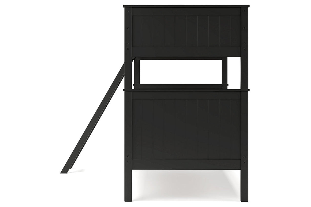 Nextonfort Black Twin over Twin Bunk Bed