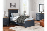 Landocken Brown/Blue Twin Panel Bed