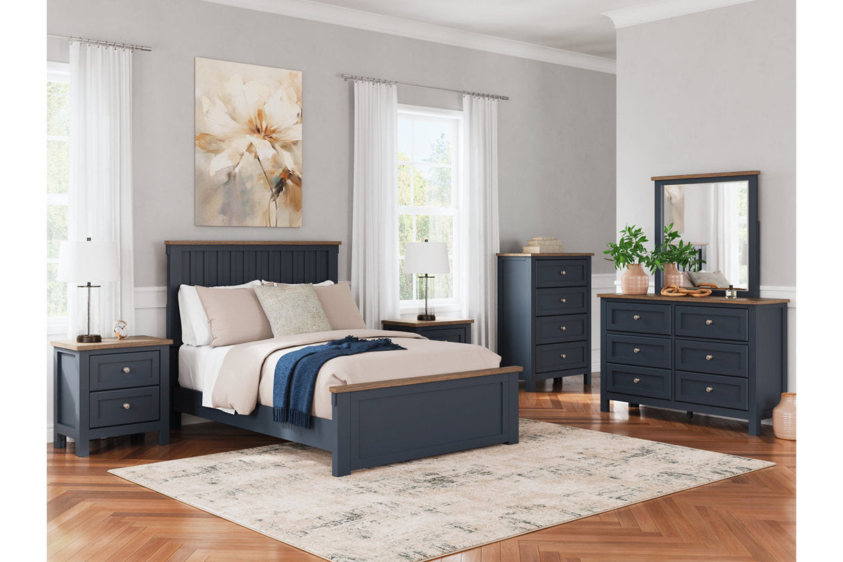 Landocken Brown/Blue Full Panel Bed