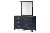 Landocken Brown/Blue Dresser and Mirror