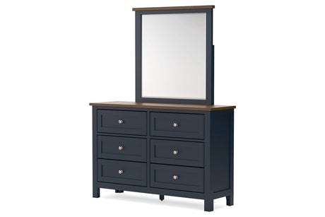 Landocken Brown/Blue Dresser and Mirror