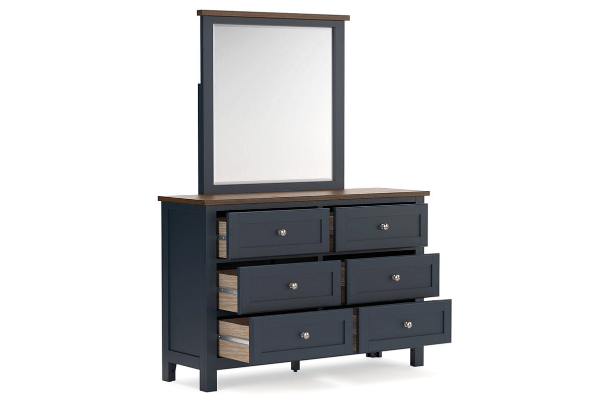 Landocken Brown/Blue Dresser and Mirror