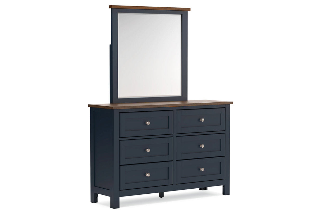 Landocken Brown/Blue Dresser and Mirror