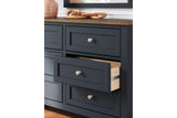 Landocken Brown/Blue Dresser and Mirror