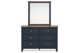 Landocken Brown/Blue Dresser and Mirror