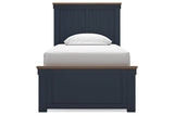 Landocken Brown/Blue Twin Panel Bed