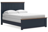 Landocken Brown/Blue Queen Panel Bed