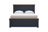 Landocken Brown/Blue Queen Panel Bed