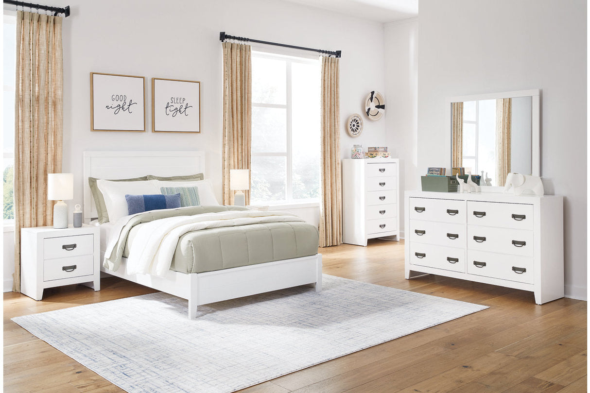 Binterglen White Full Panel Bed