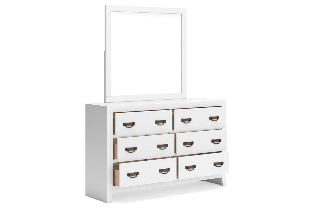 Binterglen White Dresser and Mirror