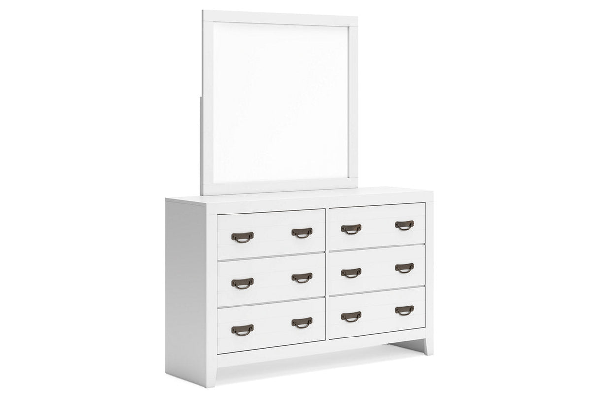 Binterglen White Dresser and Mirror