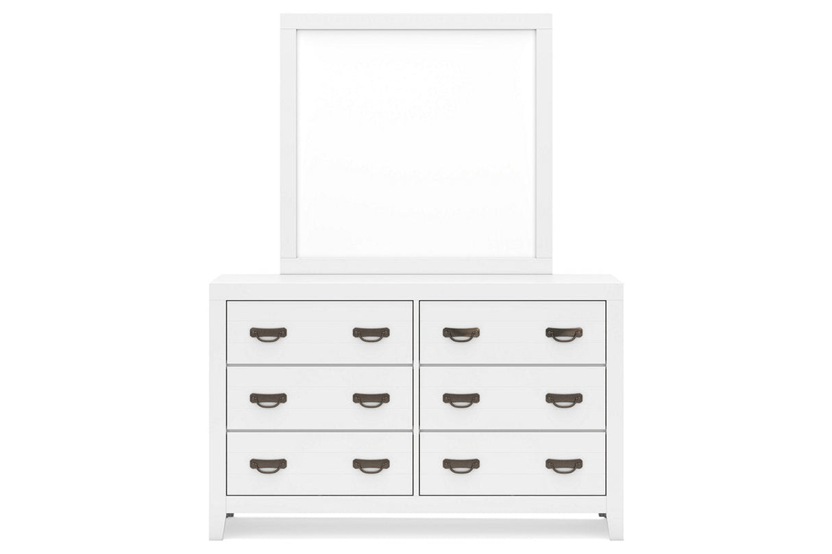 Binterglen White Dresser and Mirror