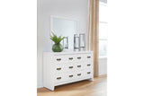 Binterglen White Dresser and Mirror