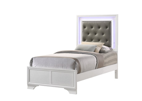 Lyssa Frost LED Upholstered Panel Youth Bedroom Set