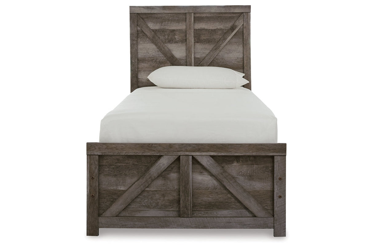 Wynnlow Gray Twin Crossbuck Panel Bed