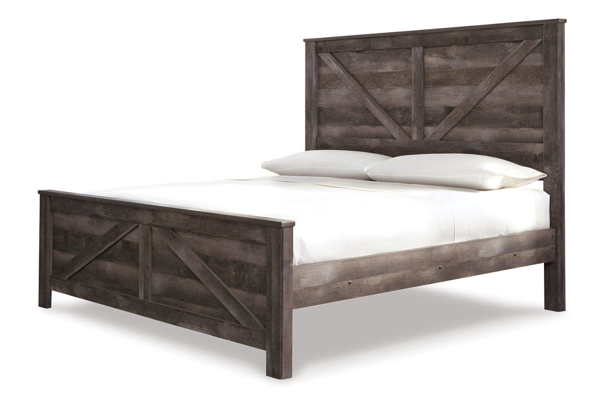 Wynnlow Gray King Crossbuck Panel Bed