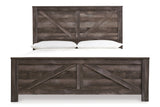 Wynnlow Gray King Crossbuck Panel Bed