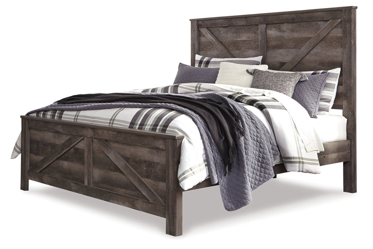 Wynnlow Gray King Crossbuck Panel Bed