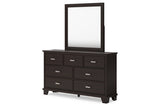 Covetown Dark Brown Dresser and Mirror