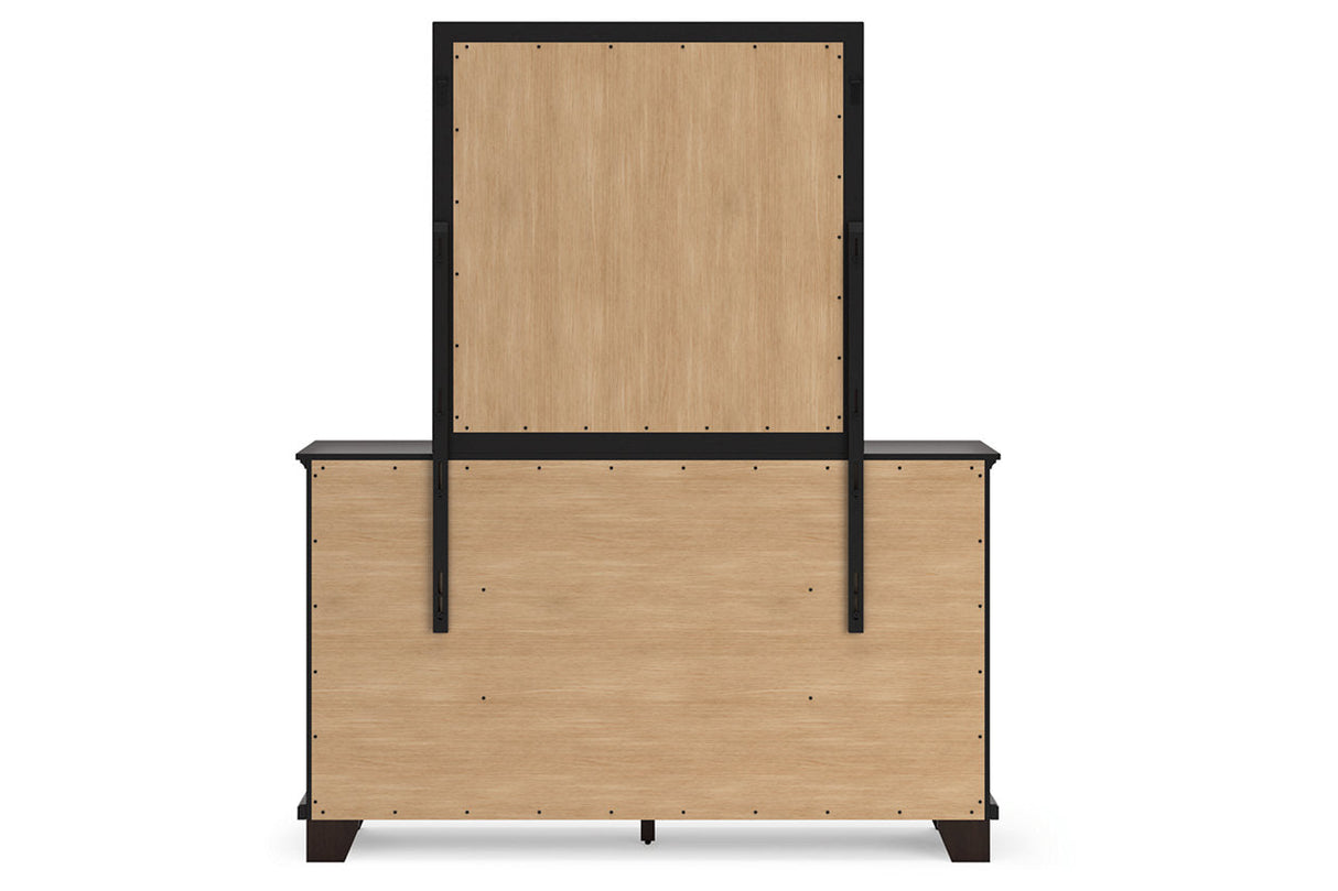 Covetown Dark Brown Dresser and Mirror