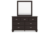 Covetown Dark Brown Dresser and Mirror