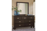 Covetown Dark Brown Dresser and Mirror