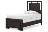 Covetown Dark Brown Twin Panel Bed