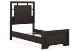 Covetown Dark Brown Twin Panel Bed