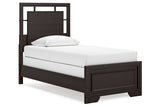 Covetown Dark Brown Twin Panel Bed