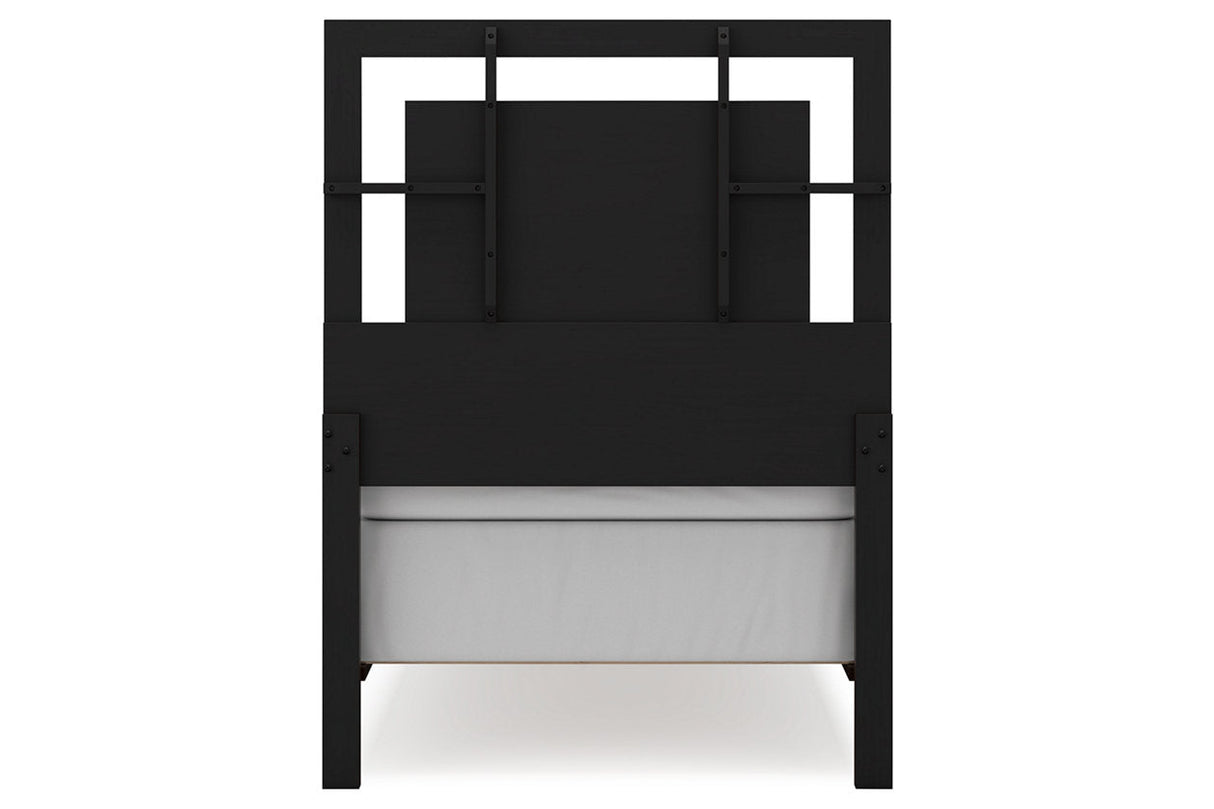 Covetown Dark Brown Twin Panel Bed