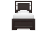 Covetown Dark Brown Twin Panel Bed