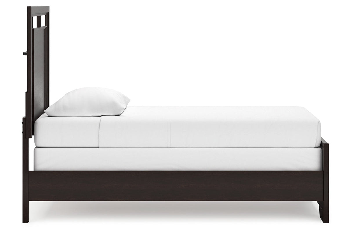 Covetown Dark Brown Twin Panel Bed