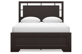 Covetown Dark Brown Queen Panel Bed