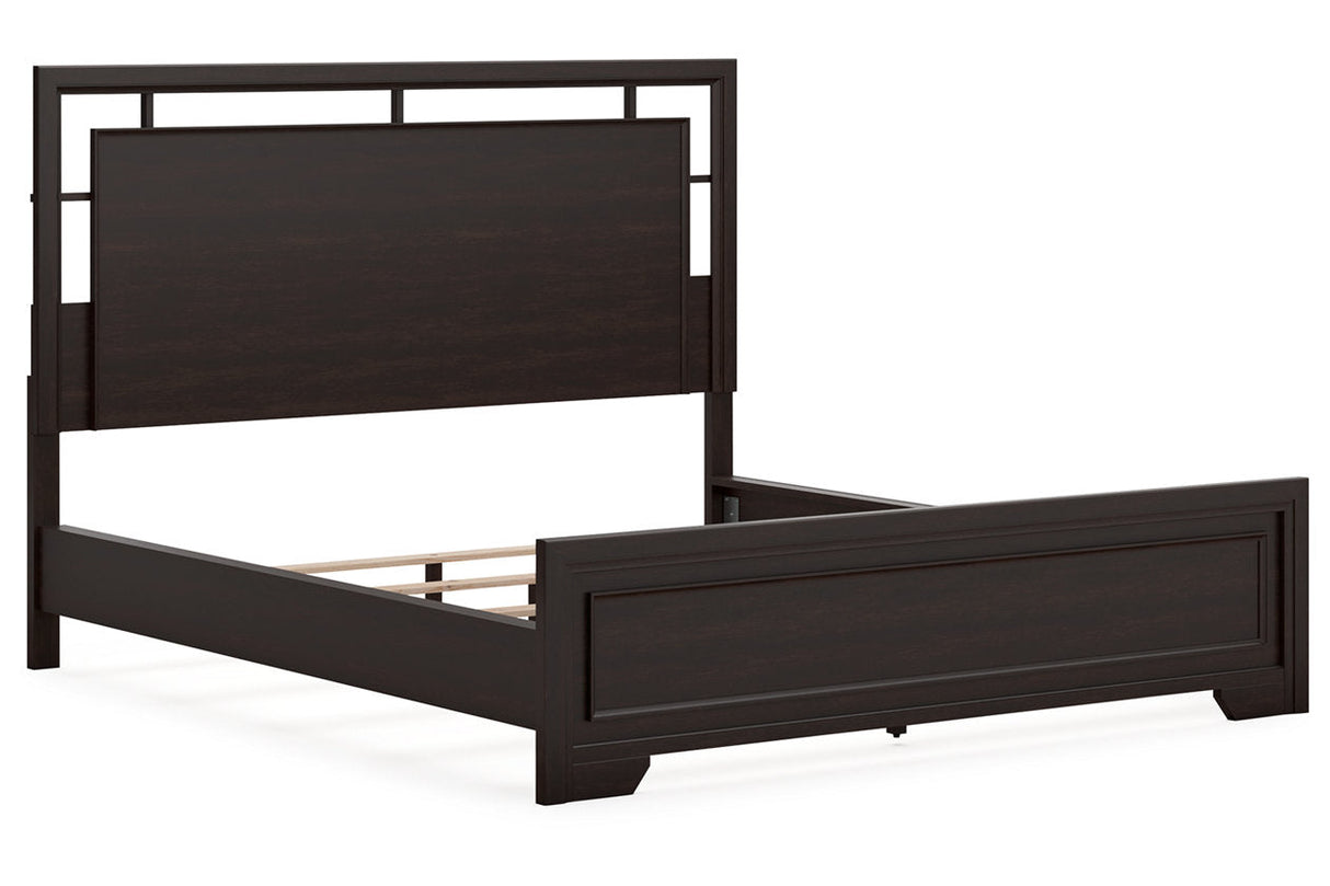 Covetown Dark Brown California King Panel Bed