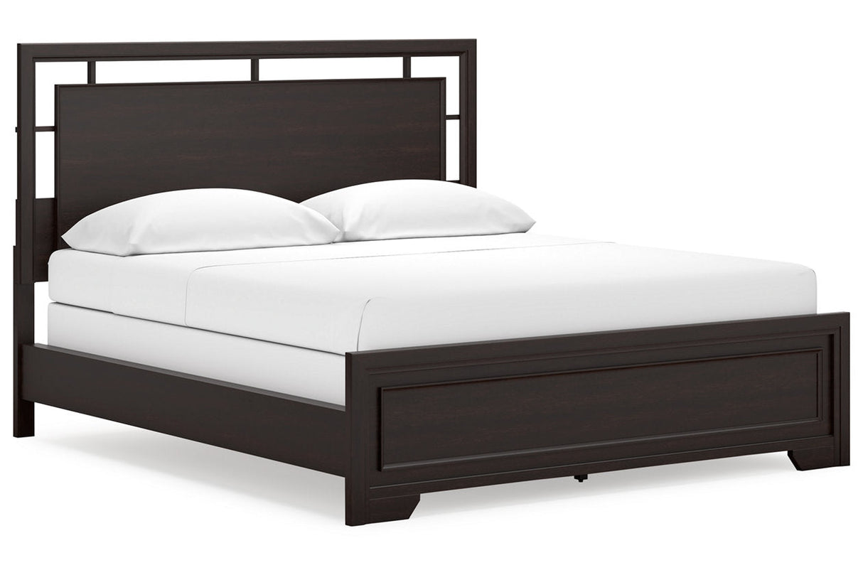 Covetown Dark Brown California King Panel Bed