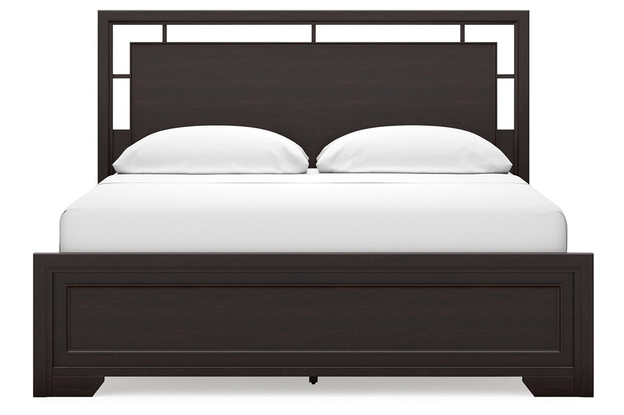 Covetown Dark Brown California King Panel Bed