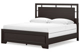 Covetown Dark Brown King Panel Bed