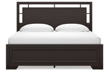 Covetown Dark Brown King Panel Bed