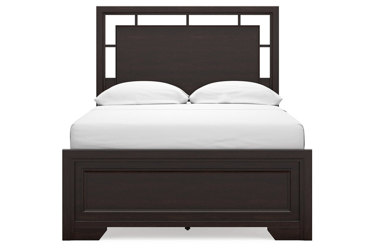 Covetown Dark Brown Full Panel Bed