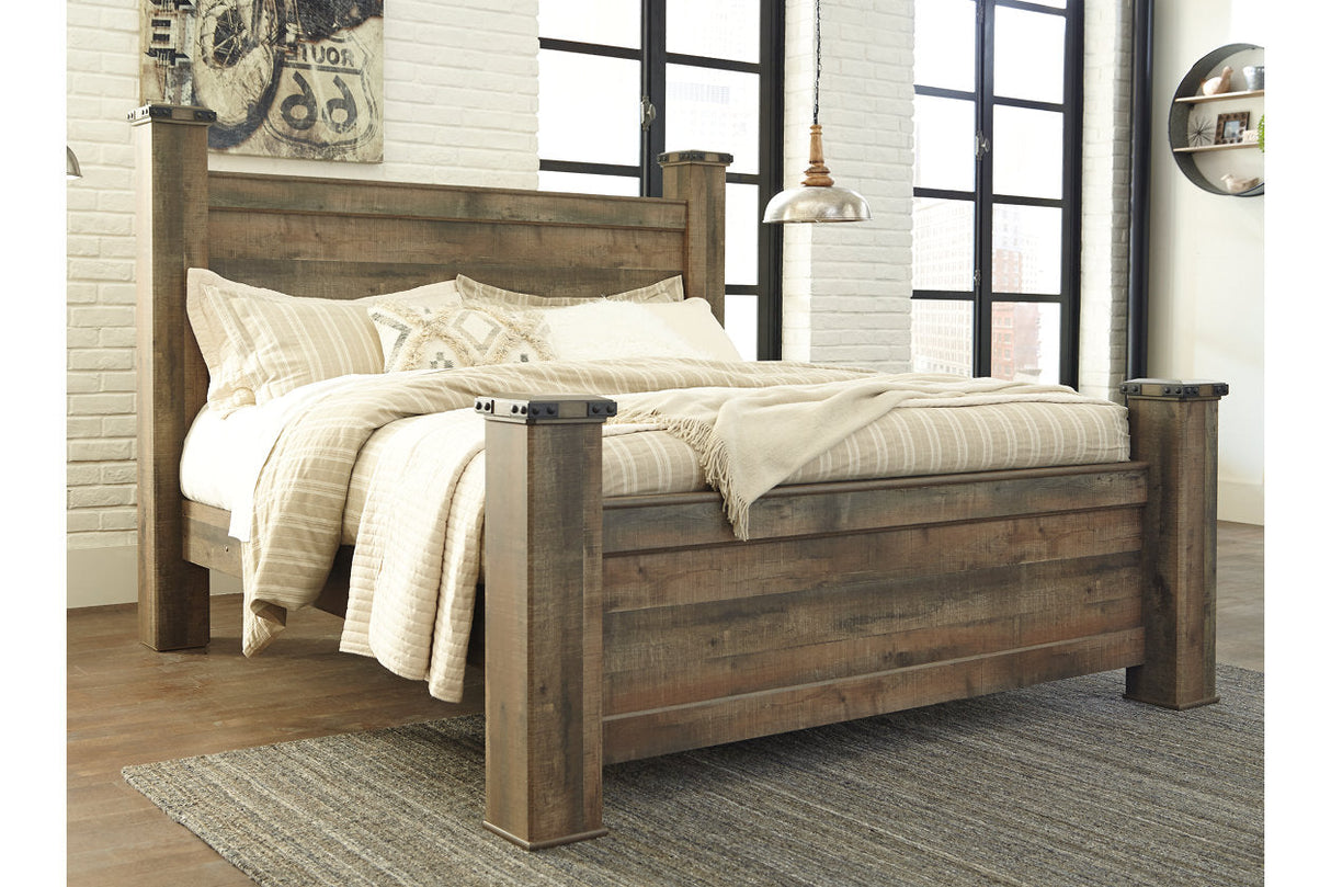 Trinell Brown King Poster Bed