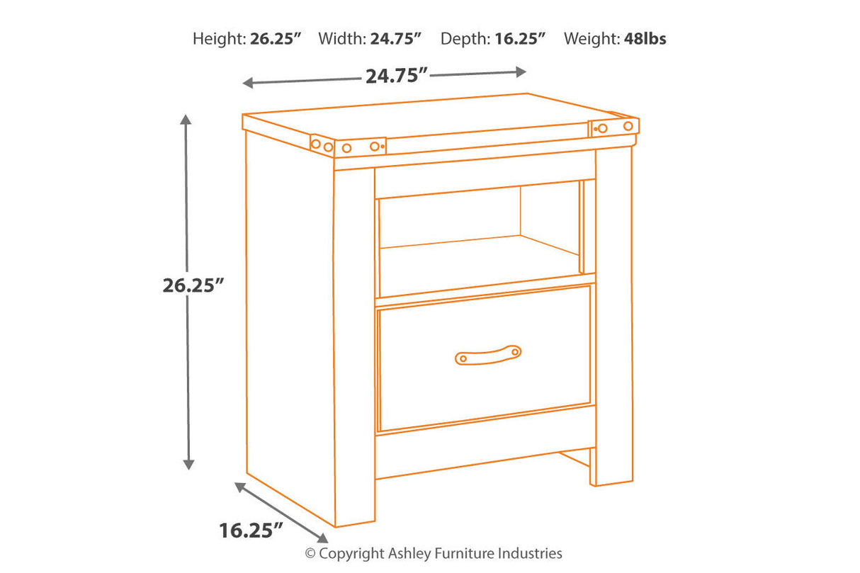 Trinell Brown Nightstand